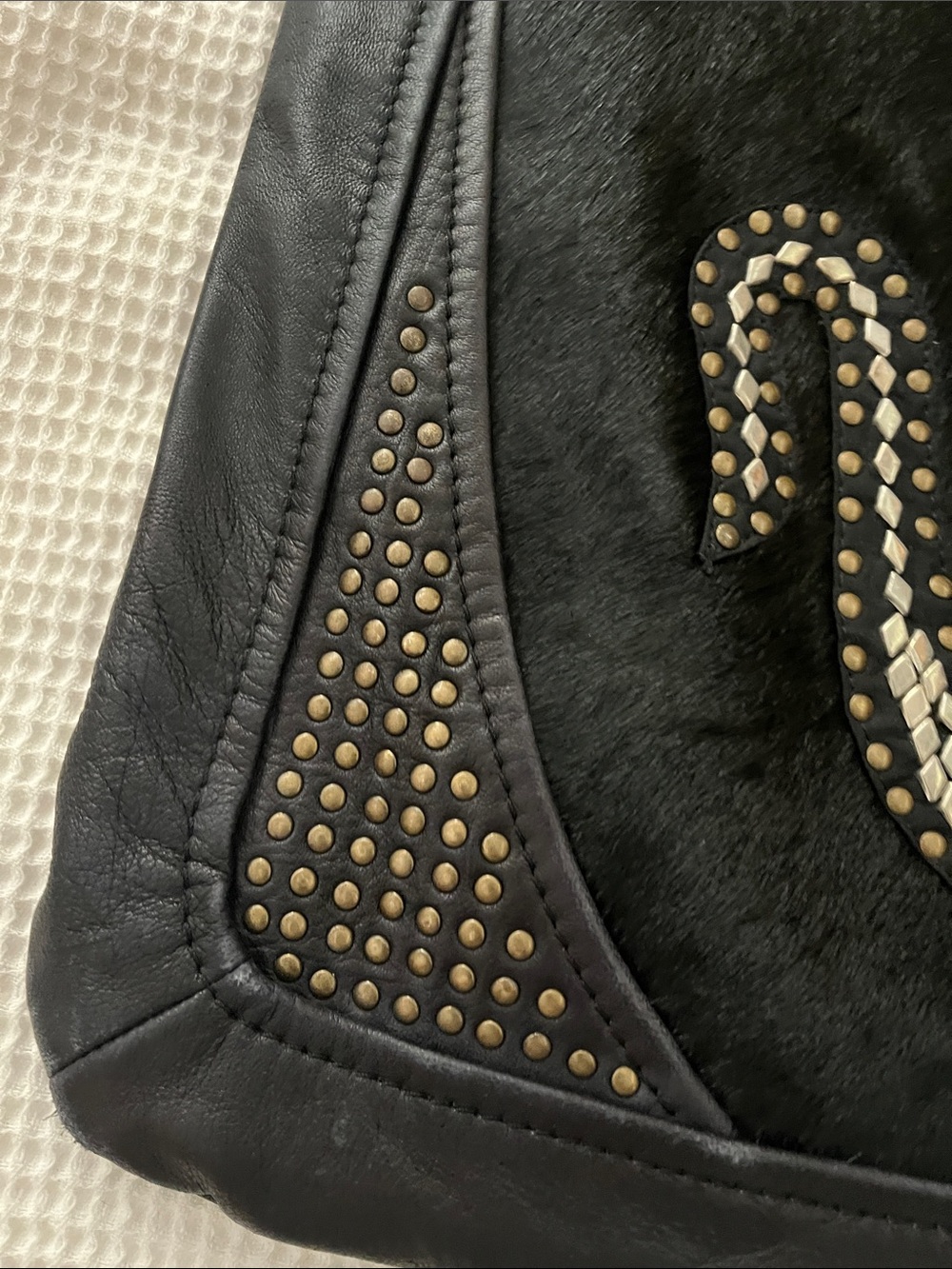 OrYany Black Studded Snake-Accented Women's Shoulder Bag - Picture 13 of 16